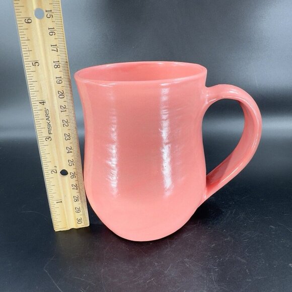 Haiti Genese Pottery Hand Made RedWare Coffee Mug Cup Hot Flamingo Pink Glaze - Picture 4 of 13